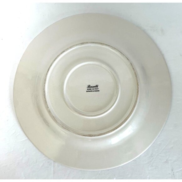 Busatti Ceramic Porcelain Plate White Blue Floral Hand-Painted 12" Made In Italy - Picture 2 of 4